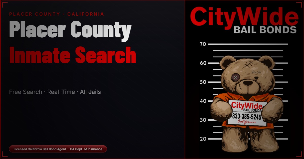 Placer County Inmate Search | CityWide Bail Bonds